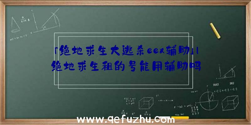 「绝地求生大逃杀eex辅助」|绝地求生租的号能用辅助吗